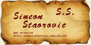 Simeon Staorović vizit kartica